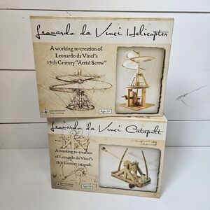NWT Leonardo Da Vinci Wooden Model Kits STEM - 2 Sets
